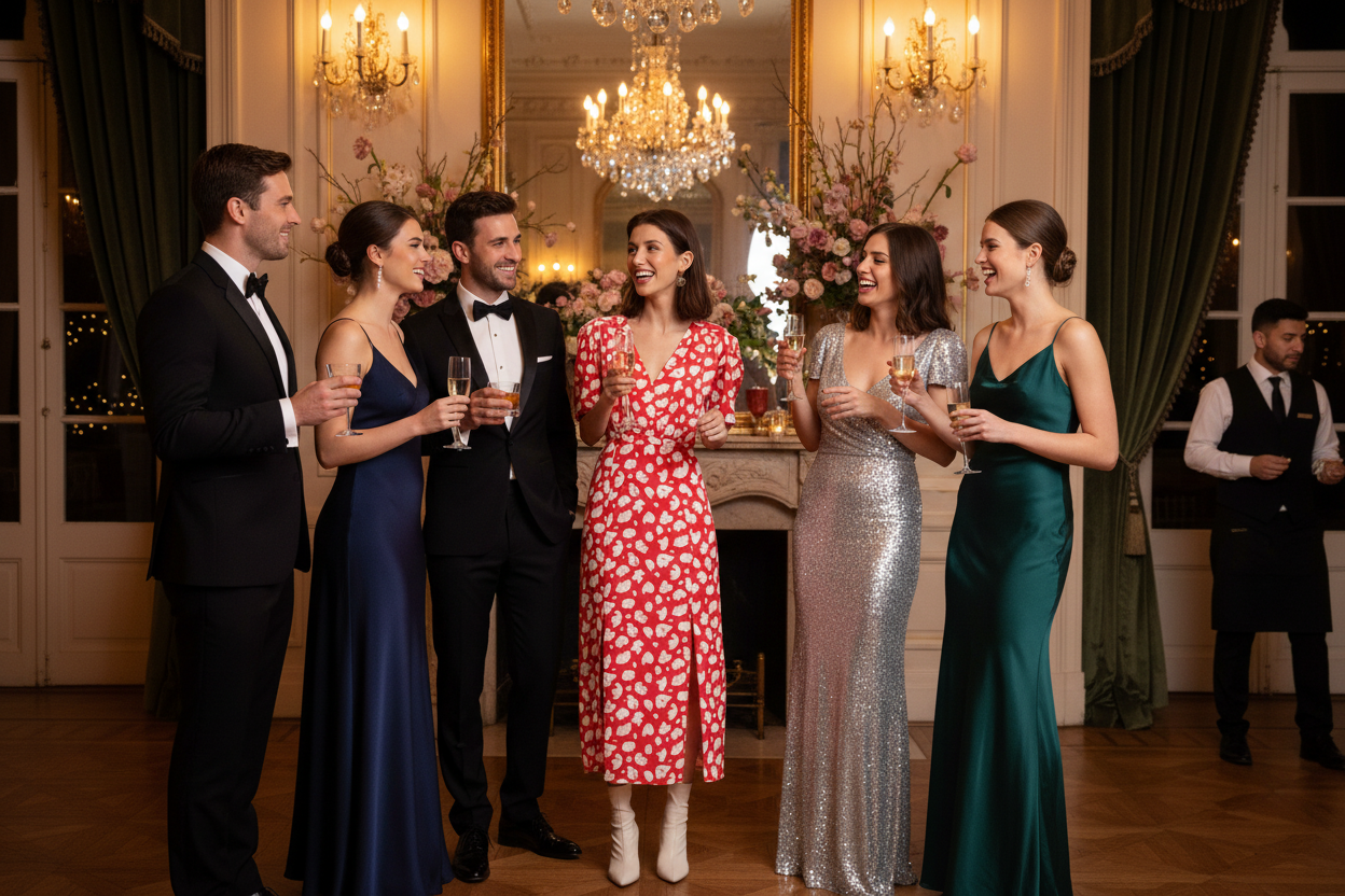 French Connection Hibiscus Aimee Verona Crepe Drape Front Split Midi Dress