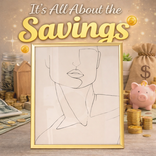 A3 Gisela Graham Pose Line Drawing Art Portrait Gold Framed Print Picture