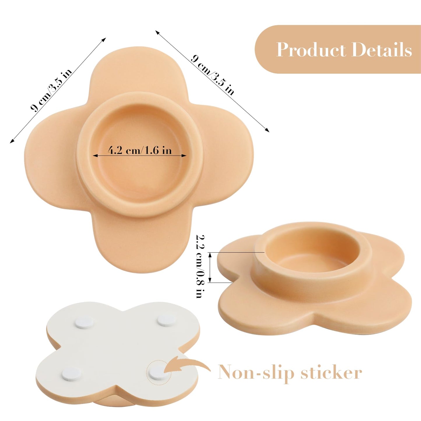 3 Terracotta Ceramic Tea Light Holders Decorative Morandi Design for Table Display