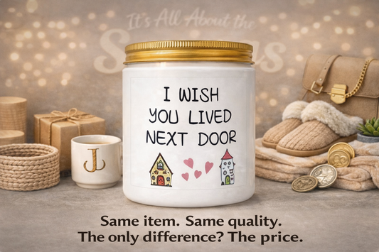I Wish You Lived Next Door 9oz Relaxed Lavender Scented Jar Wax Candle Gift